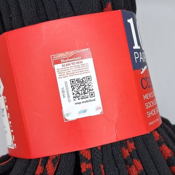 Budweiser king of beers 10 pairs cushion black socks nwt - Picture 6 of 6